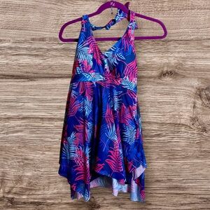 Unbranded one piece, tropical swimsuit. Large.